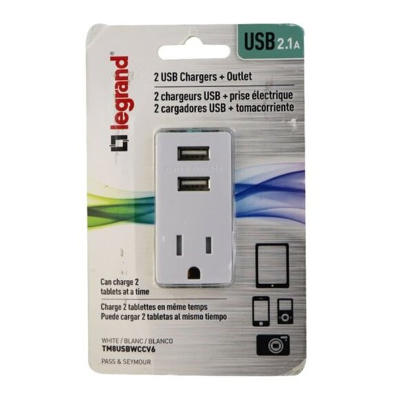 Dual Charger Electrical Outlet, 2 USB and Outlet - Picture 3 of 9